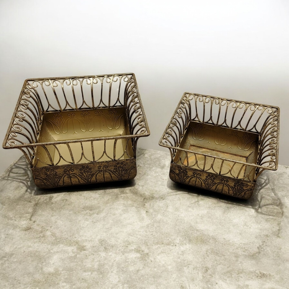 Home Interiors Gold Decorative Baskets